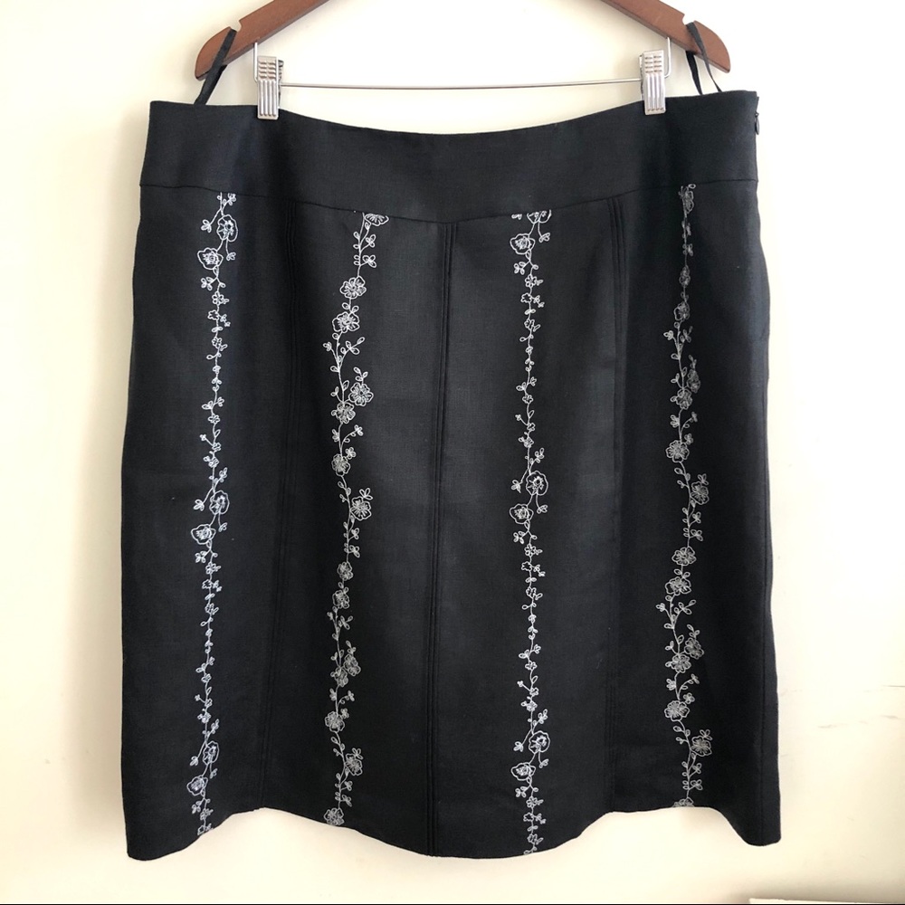 NWT Style&co 100% linen embroidered skirt size 20W